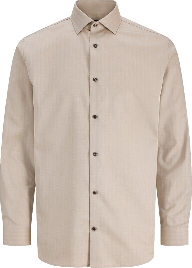 Jack & Jones   Skjorte Jprblaparker Herringbone L/S Shirt   Brun