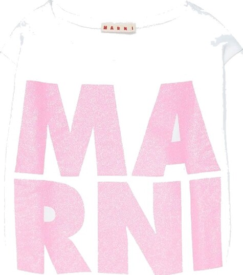 Marni Collegegenser Beskåret Hvit/Rosa m. Glitter Marni 8 år 128 Collegegenser