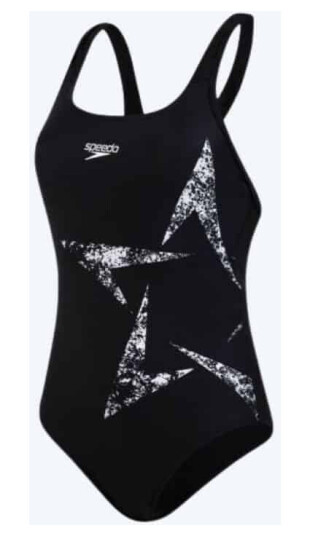 Speedo badedrakt for damer - Boomstar Placement Racerback - Svart/hvit