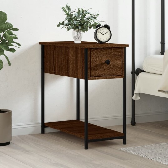 vidaXL Nattbord brun eik 30x60x60 cm konstruert tre