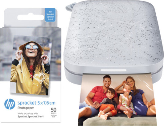 HP Sprocket Luna Fotoprinter for Mobil med Bluetooth - Hvit HP Sprocket Luna Fotoprinter for Mobil med Bluetooth - Hvit