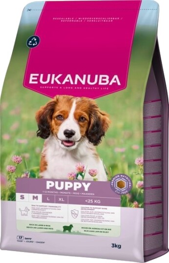 Eukanuba Valpefôr Små/Mellomstore Raser Lam & Ris 3 kg Eukanuba Valpefôr Små/Mellomstore Raser Lam & Ris 3 kg