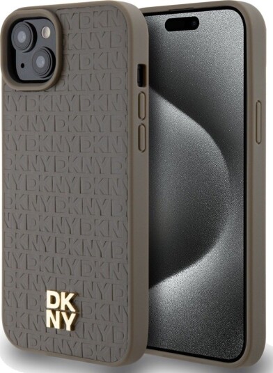DKNY MagSafe Lærmønster Etui til iPhone 15/14/13 - Brun