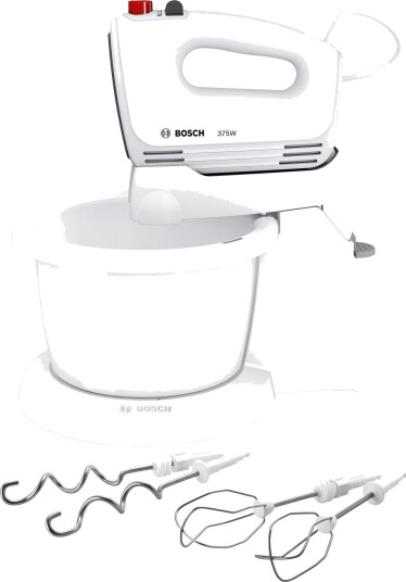 Bosch CleverMixx Håndmikser 375 W med Tilbehør og Justerbar Hastighet - Hvit MFQ2600G