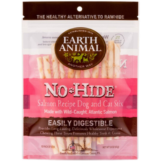 Earth Animal Lakse Chew Stix 45 g 10-pk - Lettfordøyelig tilleggsfôr til hund Earth Animal Lakse Chew Stix 45 g 10-pk - Lettfordøyelig tilleggsfôr til hund