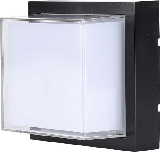 V Tac 12W kvadratisk LED vegglampe sort 3000K 1200lm IP65 inne / ute Kulør : Nøytral V Tac 12W kvadratisk LED vegglampe sort 3000K 1200lm IP65 inne / ute Kulør : Nøytral