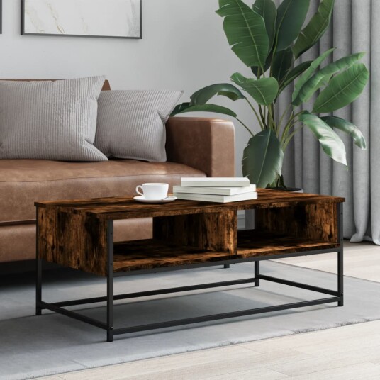 Salongbord røkt eik 100x51x40 cm konstruert tre 8721012125124