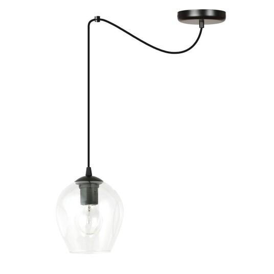 Level 1 Svart/Transparent pendellampe Ø14 cm E27 230V uten lyskilde
