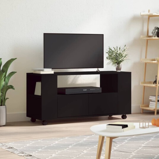 vidaXL TV-benk svart 102x34,5x43 cm konstruert tre