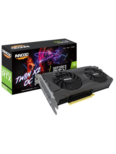 Inno3D GeForce RTX 3050 Twin X2 OC 8GB GDDR6 - 8GB GDDR6 RAM - Grafikkort