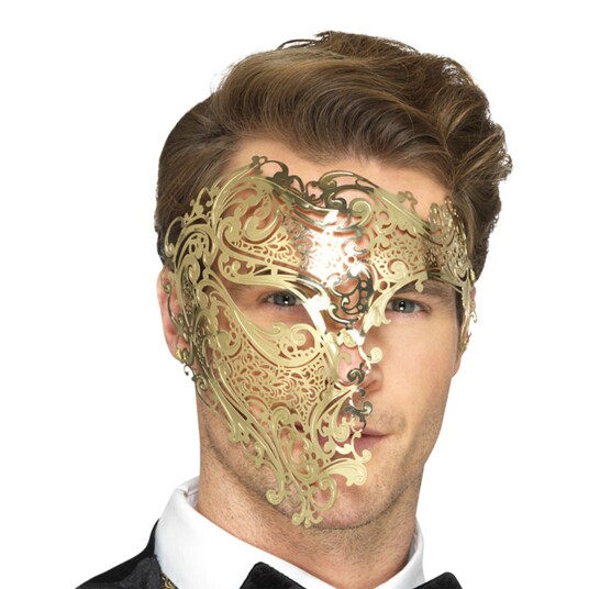 Smiffys Fantom Halvmaske Gull - One size Smiffys Fantom Halvmaske Gull - One size