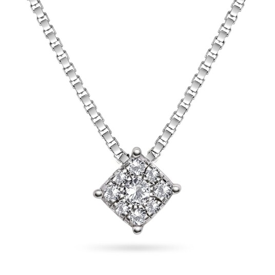 Line by Gullfunn, Smykke i 375 hvitt gull med diamanter 0,12 ct