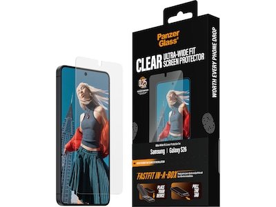 PanzerGlass skjermbeskytter for Samsung Galaxy S26 med FastFit In-A-Box