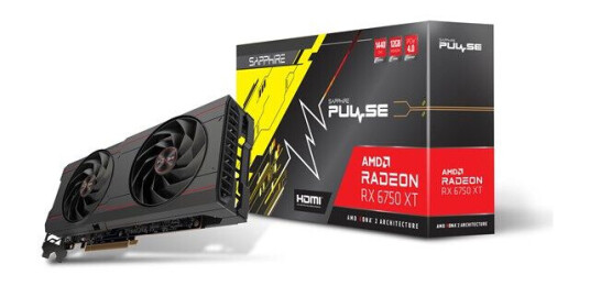 Sapphire Radeon RX 6750 XT Pulse OC 12GB GDDR6 - 12GB GDDR6 RAM - Grafikkort