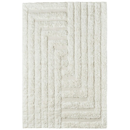 Dusty Deco Shaggy Labyrinth Ullteppe 250x350 cm Hvit