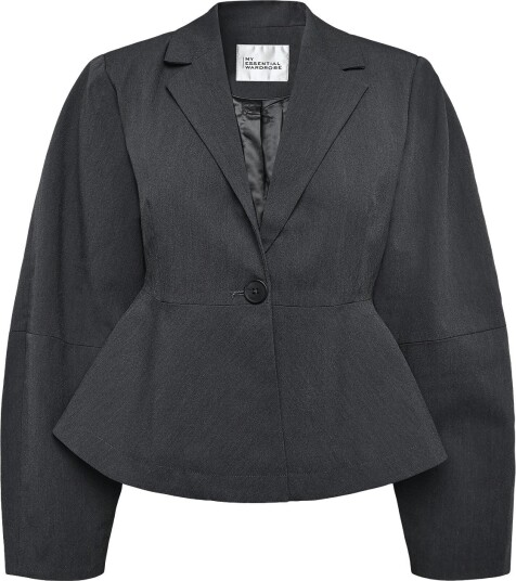 My Essential Wardrobe Mwevie Shaped Blazer   DARK GREY MELANGE   34