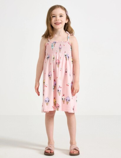 Lindex Smock Dress Pink 98