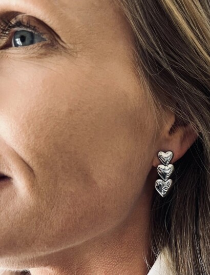 Bud to rose Dawn Trio Earring Gold Silver 