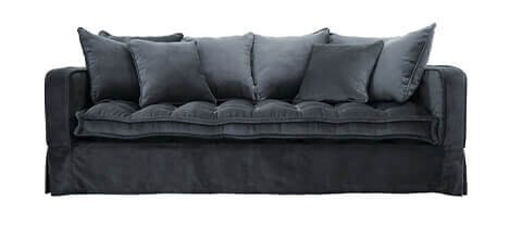 Greenwich 3-seter sofa, velvet iron grey