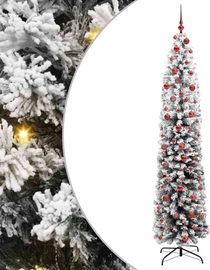  Kunstig juletre med 300 LED grønn 210 cm PVC og stål og plast