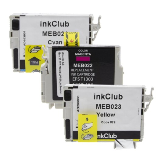 inkClub MEB02-3 Multipakning blekk, erstatter Epson T1306 C/M/Y XL