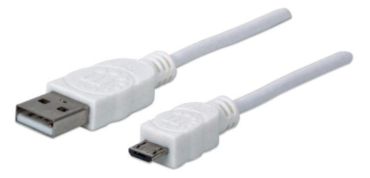 MANHATTAN Hi-Speed USB 2.0 cable A-type to micro-B M/M 1,8m white MANHATTAN Hi-Speed USB 2.0 cable A-type to micro-B M/M 1,8m white