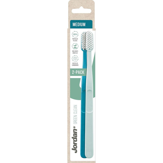 Jordan Tannbørster 2 stk. Green Clean MEDIUM