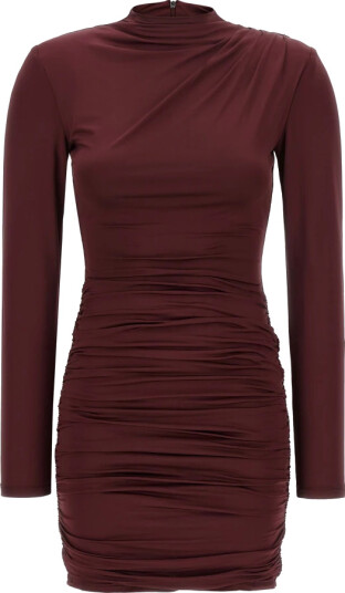 ROTATE Drapey Mini Dress Burgundy 42 ROTATE Drapey Mini Dress Burgundy 42