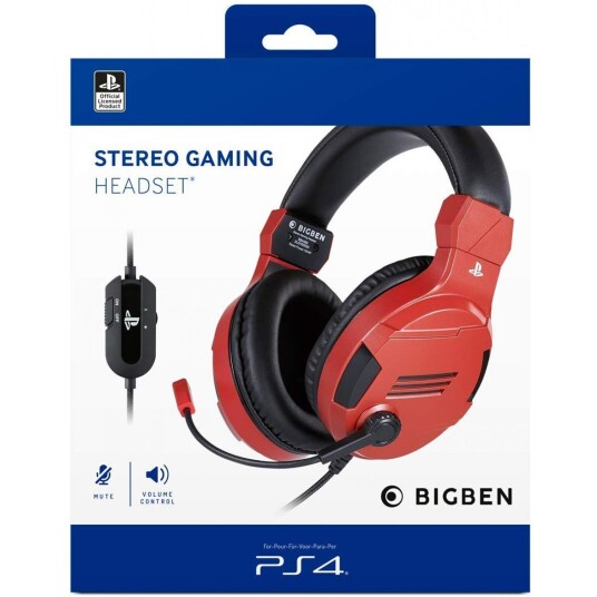 Big Ben Stereo Gaming Headset V3 Ps4/ps5 - Rød Big Ben Stereo Gaming Headset V3 Ps4/ps5 - Rød