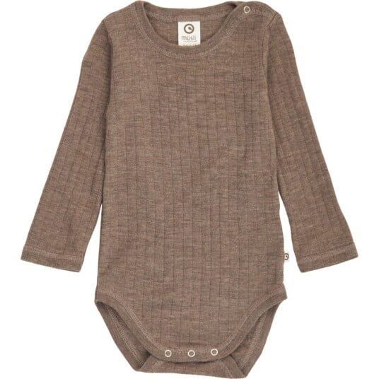 Müsli Walnut Melange Woolly Rib L/S Body 74