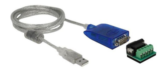 Delock Adapter USB Type-A to Serial RS-422/485 DB9 with surge protection 600 W and extended temperature range - seriell adapter - USB 2.0 - RS-422/485 Delock Adapter USB Type-A to Serial RS-422/485 DB9 with surge protection 600 W and extended temperature range - seriell adapter - USB 2.0 - RS-422/485