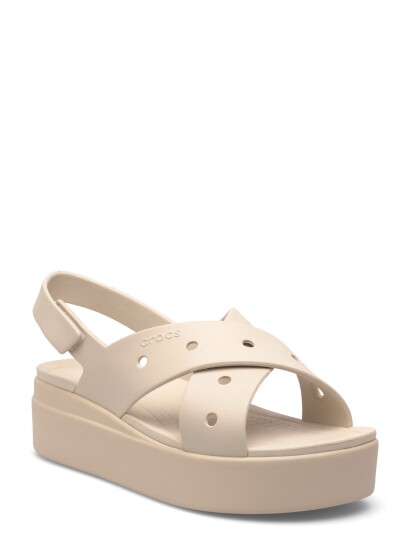 Crocs Brooklyn 4U Cross Strap Sandal   Beige   36/37