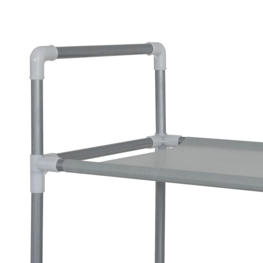 vidaXL Skostativ med 10 hyller metall og ikke-vevet stoff s?lv