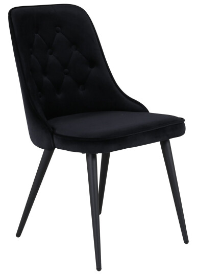 Venture Design Velvet deluxe spise stol Svart Fløyel/svart Svart