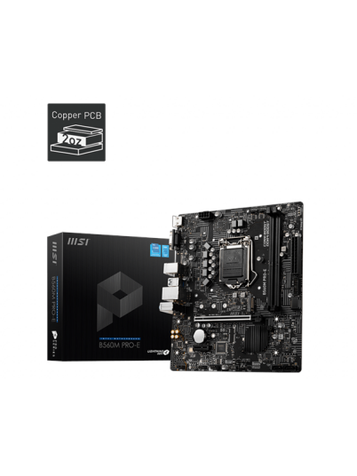 MSI B560M PRO-E - Intel B560 - Intel LGA1200 socket - DDR4 RAM - Micro-ATX MSI B560M PRO-E - Intel B560 - Intel LGA1200 socket - DDR4 RAM - Micro-ATX