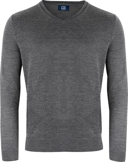 Cutter & Buck Vernon V-Neck Merino Grå Golfgenser herre Antracite (955) Large