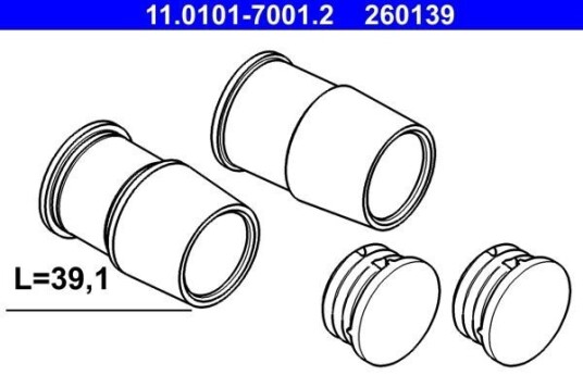 Ate Glidebolter bremsecaliper ATE 11.0101 7001.2 Ate Glidebolter bremsecaliper ATE 11.0101 7001.2
