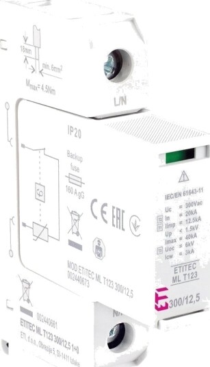 Etipo Overspenningsvern Eti Polam Etitec GSM Type T1 T2 B C 3+0 Etipo Overspenningsvern Eti Polam Etitec GSM Type T1 T2 B C 3+0