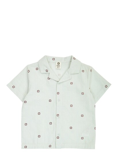 Müsli Seersucker Stripe S/S Shirt   Green   110