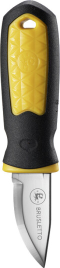Brusletto Kongla 15,5 cm allroundkniv i sort og gul, kompakt turkniv Brusletto Kongla 15,5 cm allroundkniv i sort og gul, kompakt turkniv