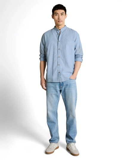 Tom Tailor Cotton Linen Shirt Blue S Tom Tailor Cotton Linen Shirt Blue S