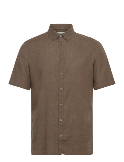 Casual Friday Cfanton Ss Linen Shirt   Brown   M