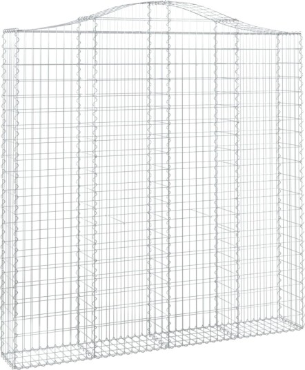 vidaXL Gabionkurv buet 200x30x200/220 cm galvanisert jern