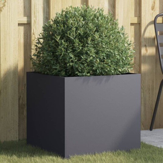 Plantekasse hvit 49x47x46 cm kaldvalset stål