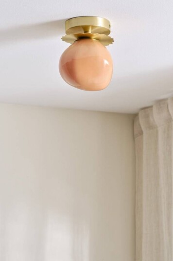 BON taklampe Brass Base With Organge 14-1230 Tcx Appricot Wash Shade
