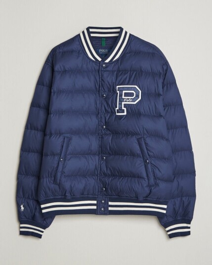 Polo Ralph Lauren Quilted Letterman Jacket Newport Navy