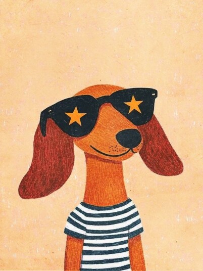 Plakat Hund med Solbriller