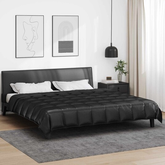 vidaXL Sommerdyne Svart 200 x 240 cm Sateng og mikrofiber vidaXL Sommerdyne Svart 200 x 240 cm Sateng og mikrofiber
