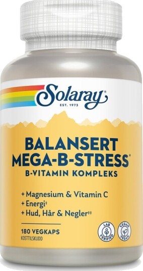Solaray Mega B Stress 180 kapsler Solaray Mega B Stress 180 kapsler