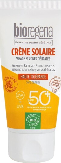 Bioregena SPF 50+ Solbeskyttelse Balm for Ansikt - 40 ml, Vannavstøtende, Økologisk